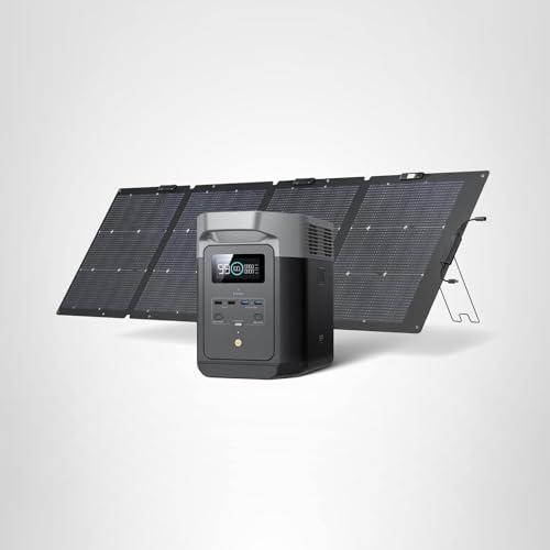 EF ECOFLOW Portable Power Station DELTA 3 Classic, 1024Wh LiFePO4 Battery, 1800W AC/100W USB-C Output, 1 Hr Fast Charge, Solar Generator for Home Backup, Camping & RVs (Solar Panel Optional)