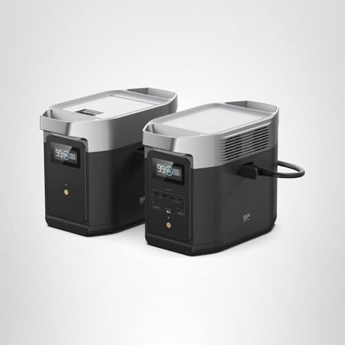 EF ECOFLOW Portable Power Station DELTA 3 Classic, 1024Wh LiFePO4 Battery, 1800W AC/100W USB-C Output, 1 Hr Fast Charge, Solar Generator for Home Backup, Camping & RVs (Solar Panel Optional)