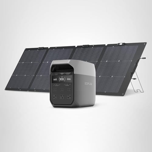 EF ECOFLOW Portable Power Station DELTA 3 Classic, 1024Wh LiFePO4 Battery, 1800W AC/100W USB-C Output, 1 Hr Fast Charge, Solar Generator for Home Backup, Camping & RVs (Solar Panel Optional)