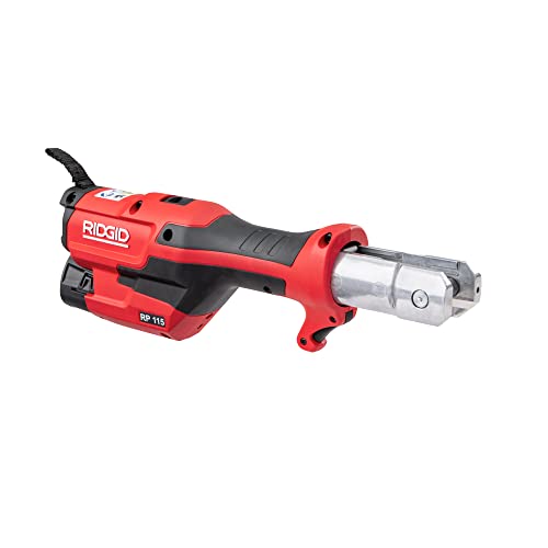 RIDGID 72553 Model RP 115 Mini Press Tool and Battery Kit with 1/2" to 3/4" ProPress Press Tool Jaws, 2V Li/Ion Battery, 12V Charger, and Carrying Case , Red