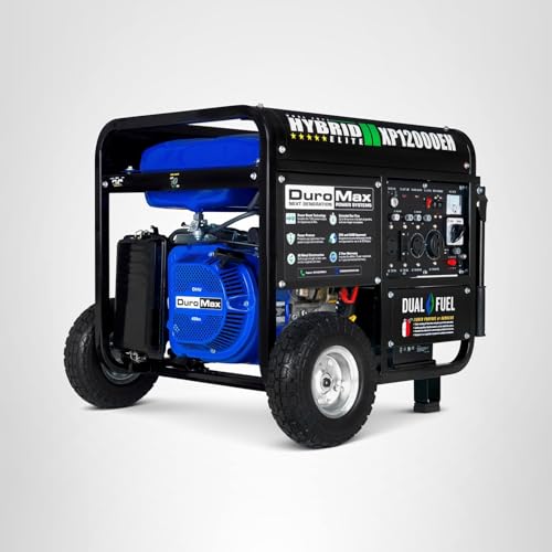 DuroMax XP13000EH 13,000-Watt Dual Fuel Portable Generator - Gas & Propane, Electric Start, Whole Home Backup Power, Transfer Switch Ready, RV & Emergency Ready