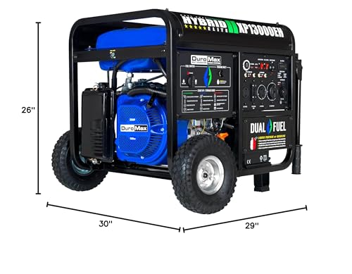 DuroMax XP13000EH 13,000-Watt Dual Fuel Portable Generator - Gas & Propane, Electric Start, Whole Home Backup Power, Transfer Switch Ready, RV & Emergency Ready