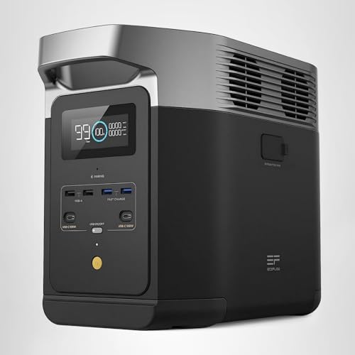 EF ECOFLOW Portable Power Station DELTA 3 Classic, 1024Wh LiFePO4 Battery, 1800W AC/100W USB-C Output, 1 Hr Fast Charge, Solar Generator for Home Backup, Camping & RVs (Solar Panel Optional)