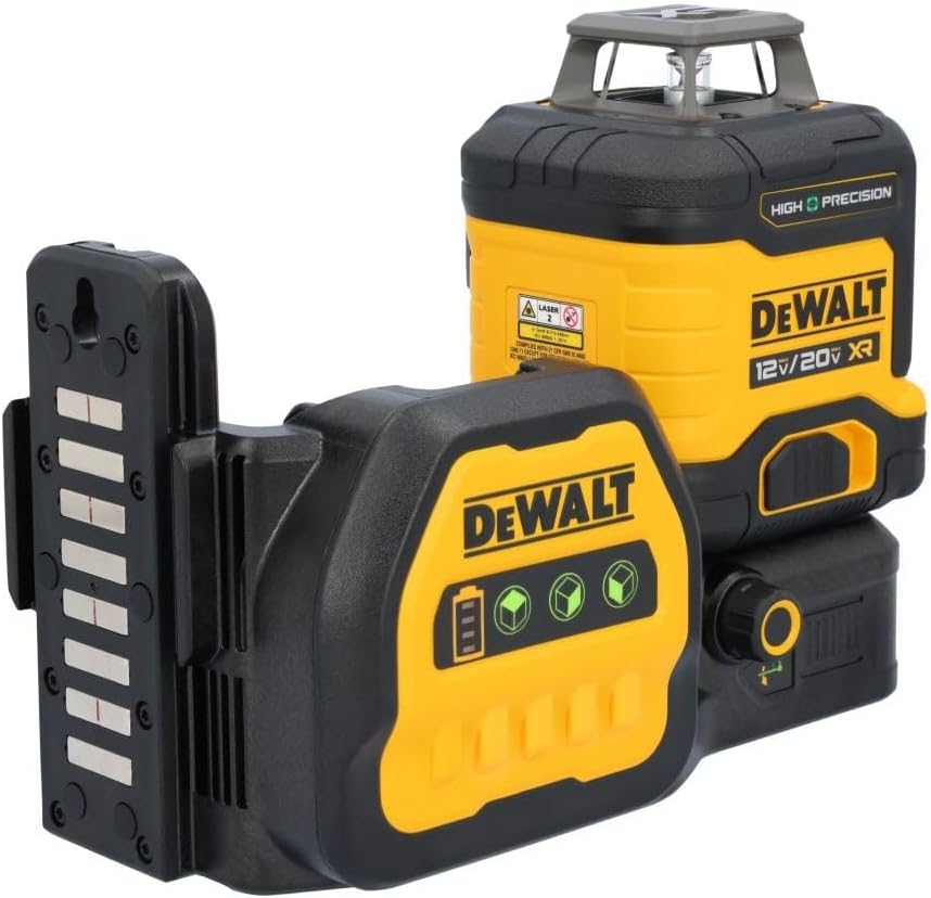 DEWALT 12V/20V MAX XR Line Laser, High Precision 3 X 360, Green, Battery and Charger Included (DCLE34033D1)