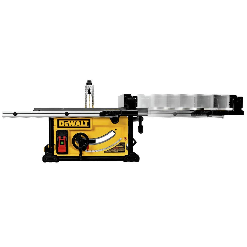 DEWALT Table Saw 10 Inch with Foldable Rolling Table Saw Stand, 15 Amp, 4800 RPM, 32-1/2-Inch Rip Capacity (DWE7491RS)