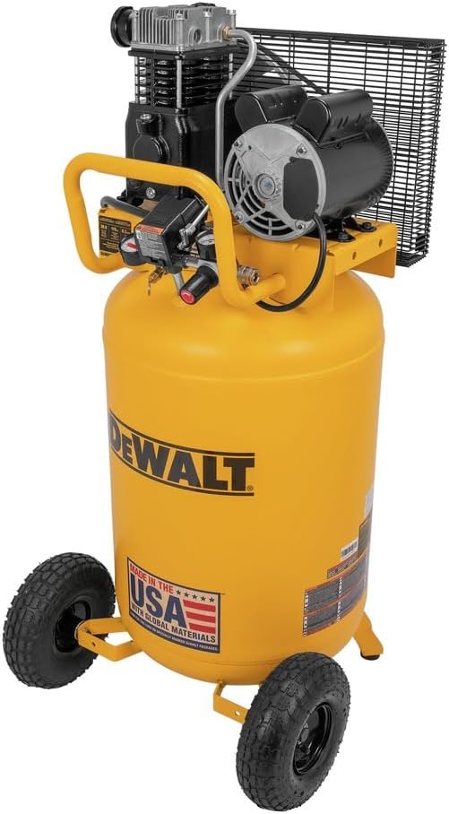 Dewalt 30 Gallon Vertical Air Compressor, 2 HP, Single Stage, Oil Lube Belt Drive, 175 Max PSI, Portable Air Compressor for Home Improvement, 6.2 SCFM at 90 PSI, Efficient Performance
