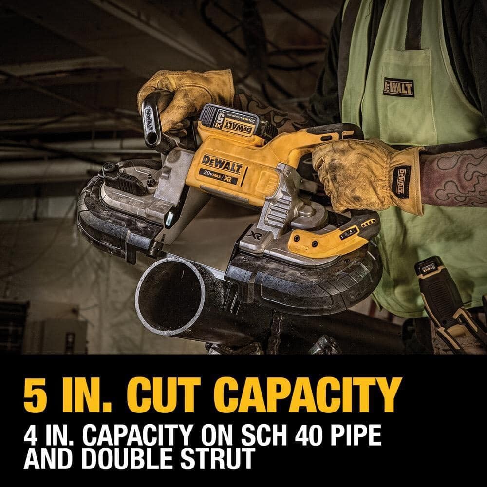 DEWALT 20V MAX Band Saw, 5" Cutting Capacity, Integrated Hang Hooks, Portable, For Deep Cuts, Bare Tool Only (DCS374B)