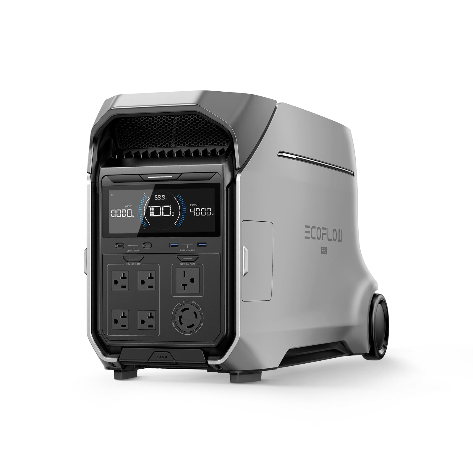 EF ECOFLOW Solar Generator 4096Wh DELTA Pro 3 with 2X400W Portable Panels, 120/240V 4000W AC Output, Solar Generator for Home Use, Camping Accessories, Emergencies, Power Outages, RVs