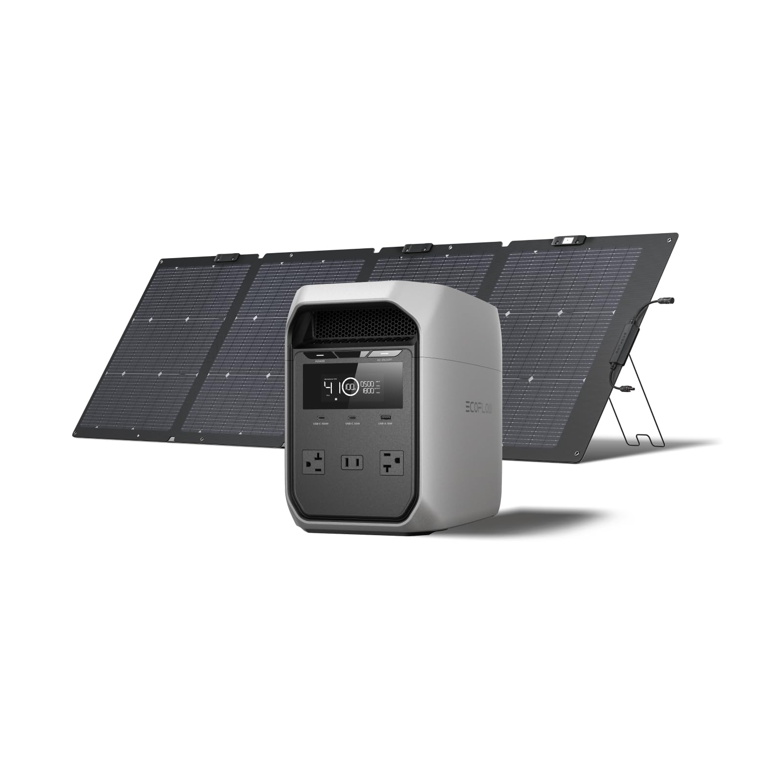 EF ECOFLOW Portable Power Station DELTA 3 Classic, 1024Wh LiFePO4 Battery, 1800W AC/100W USB-C Output, 1 Hr Fast Charge, Solar Generator for Home Backup, Camping & RVs (Solar Panel Optional)