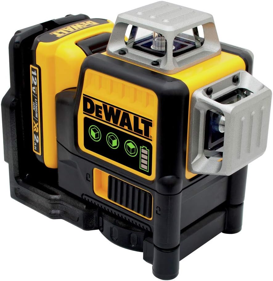 DEWALT 12V MAX Laser Level, Green Line Laser, 3-Way, 360 Degree Professional Laser with Durable Carrying Case, Cordless/Rechargeable (DW089LG)