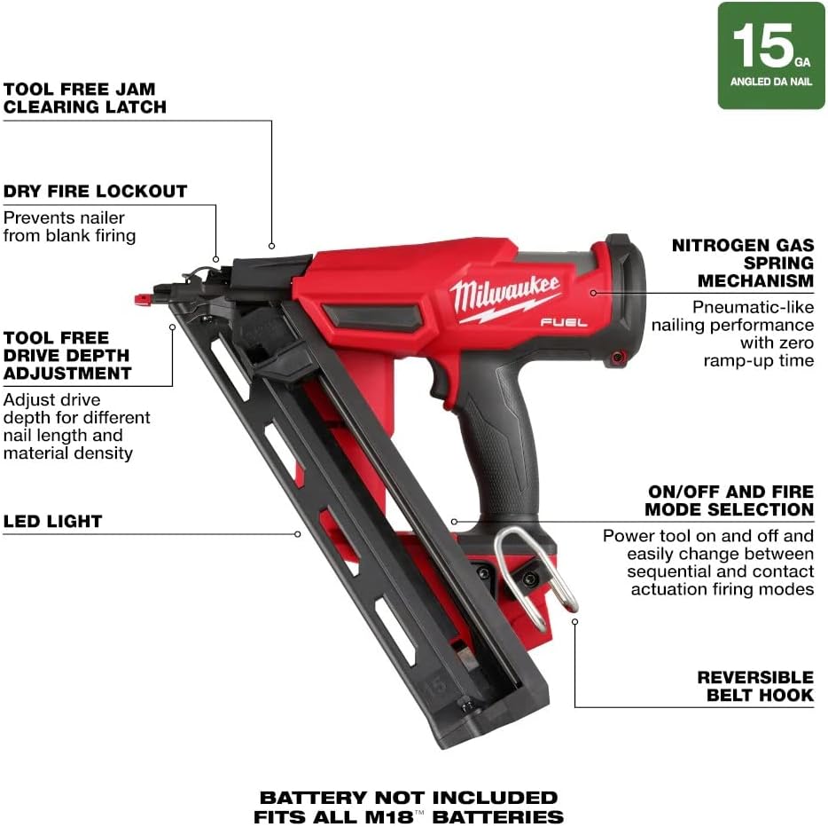 Milwaukee Electric - M18 Fuel. 15 Gauge Finish Nailer