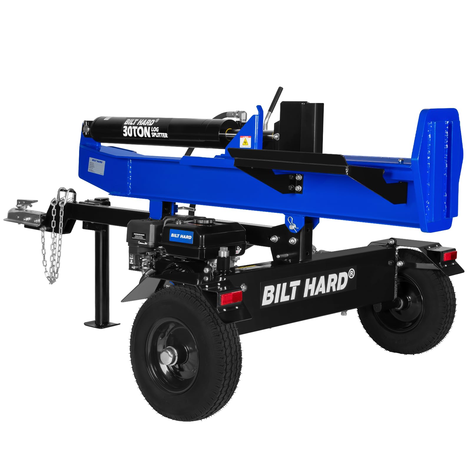 BILT HARD 25-Ton Horizontal/Vertical Log Splitter, Gas Wood Splitter with 209cc OHV Engine, 2" Ball Coupler, 16" DOT Tires, 2 Stage Gear Pump, Hydraulic Log Splitter, Firewood Splitting Machine