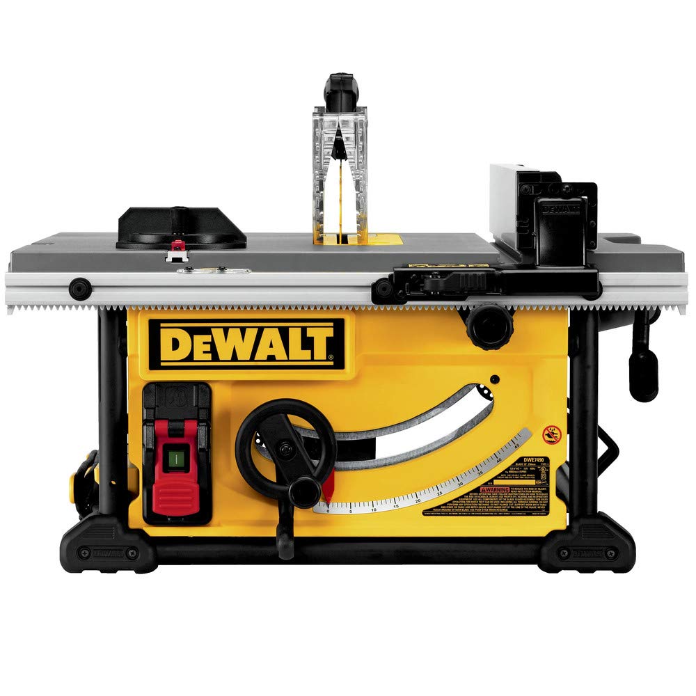 DEWALT Table Saw 10 Inch with Foldable Rolling Table Saw Stand, 15 Amp, 4800 RPM, 32-1/2-Inch Rip Capacity (DWE7491RS)