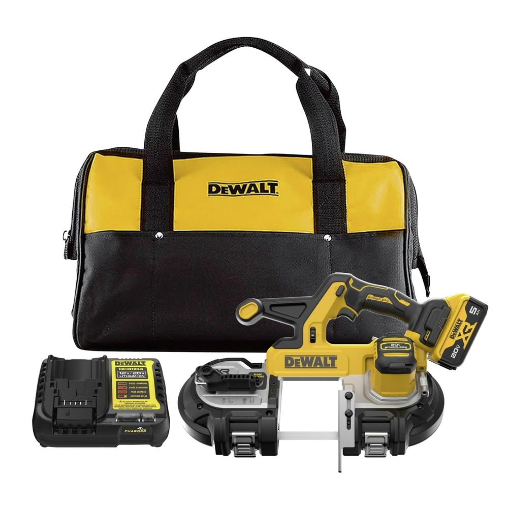 DEWALT 20V MAX XR Bandsaw, Brushless Motor, Portable and Cordless, 3-3/8 Inch Cut Capacity, Bare Tool Only (DCS378B)