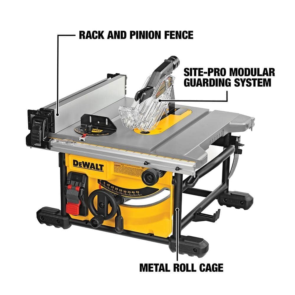 DEWALT 15 Amp 8-1/4 in. Compact Portable Jobsite Table Saw (DWE7485)