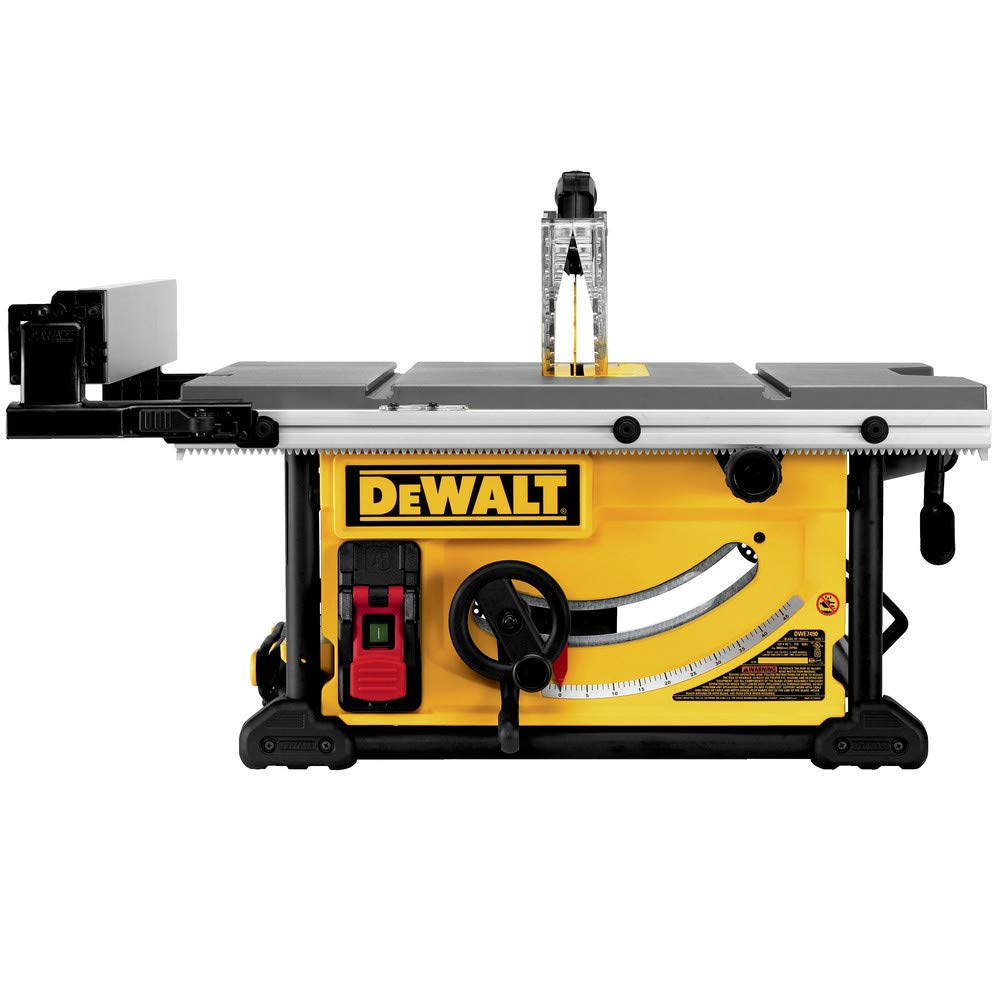 DEWALT Table Saw 10 Inch with Foldable Rolling Table Saw Stand, 15 Amp, 4800 RPM, 32-1/2-Inch Rip Capacity (DWE7491RS)