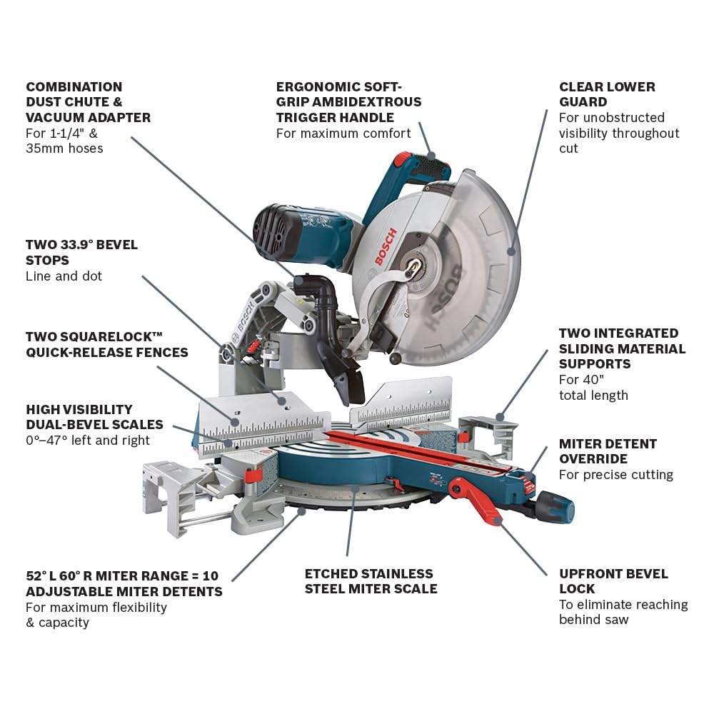 Bosch GCM12SD 12 In. Dual-Bevel Glide Miter Saw