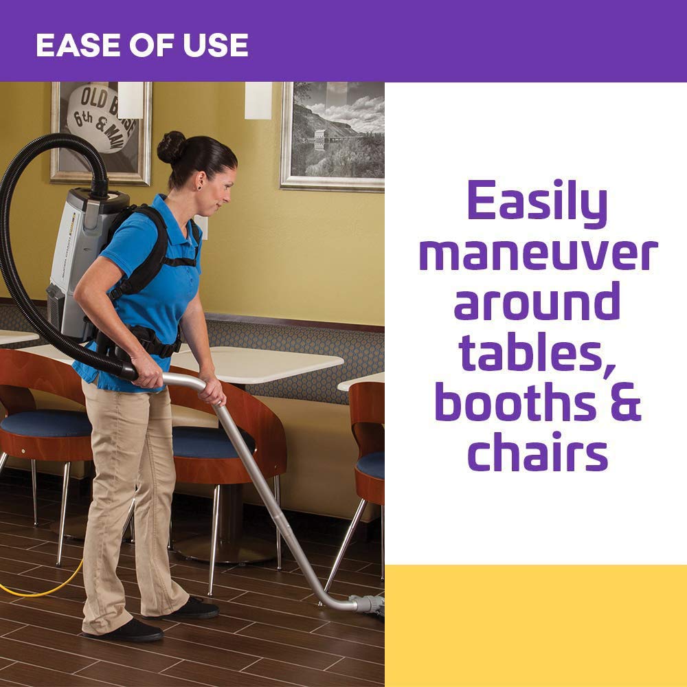 ProTeam ProVac FS 6 Commercial Backpack Vacuum with Power Nozzle Tool Kit, 6 Quart, Gray