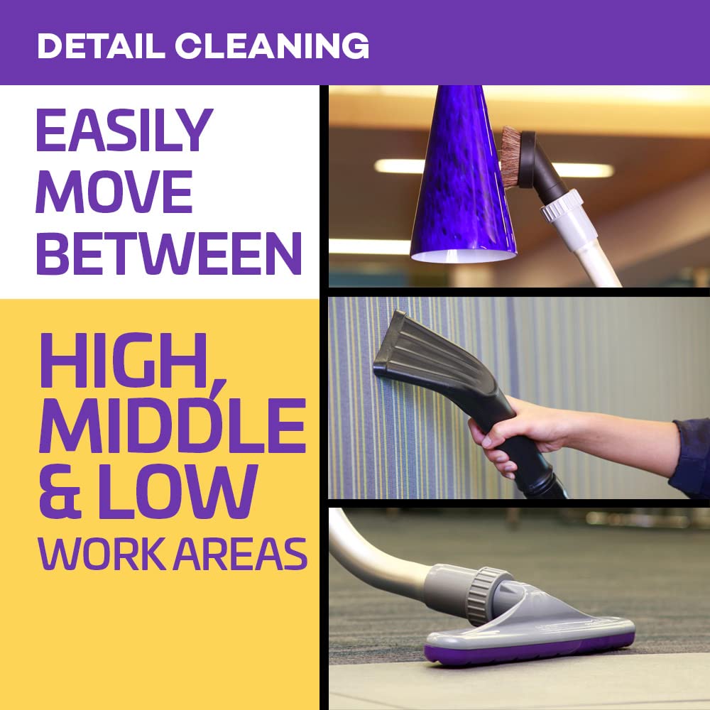 ProTeam ProVac FS 6 Commercial Backpack Vacuum with Power Nozzle Tool Kit, 6 Quart, Gray