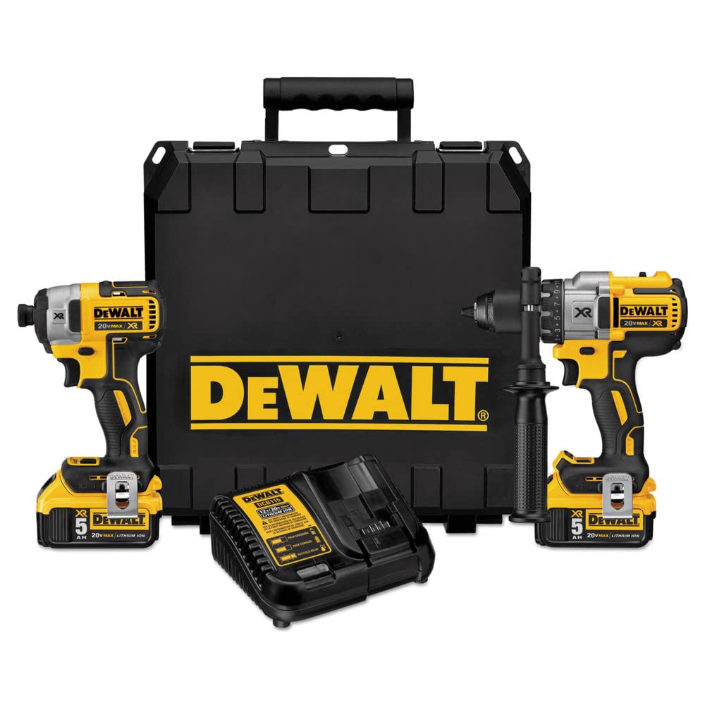 DEWALT 20V MAX Hammer Drill and Impact Driver, Cordless Power Tool Combo Kit with 2 Batteries and Charger (DCK299M2)
