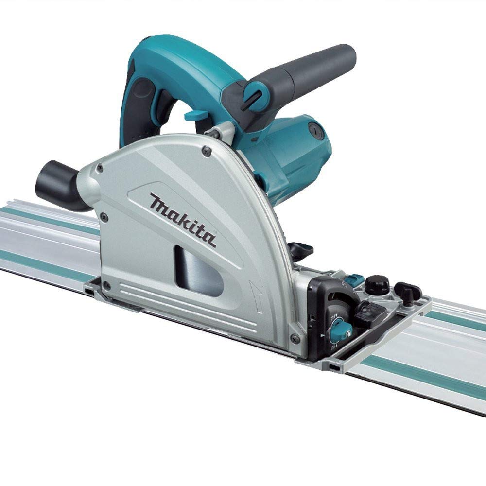 Makita SP6000J1 6-1/2" Plunge Circular Saw Kit, with Stackable Tool case and 55" Guide Rail, Blue