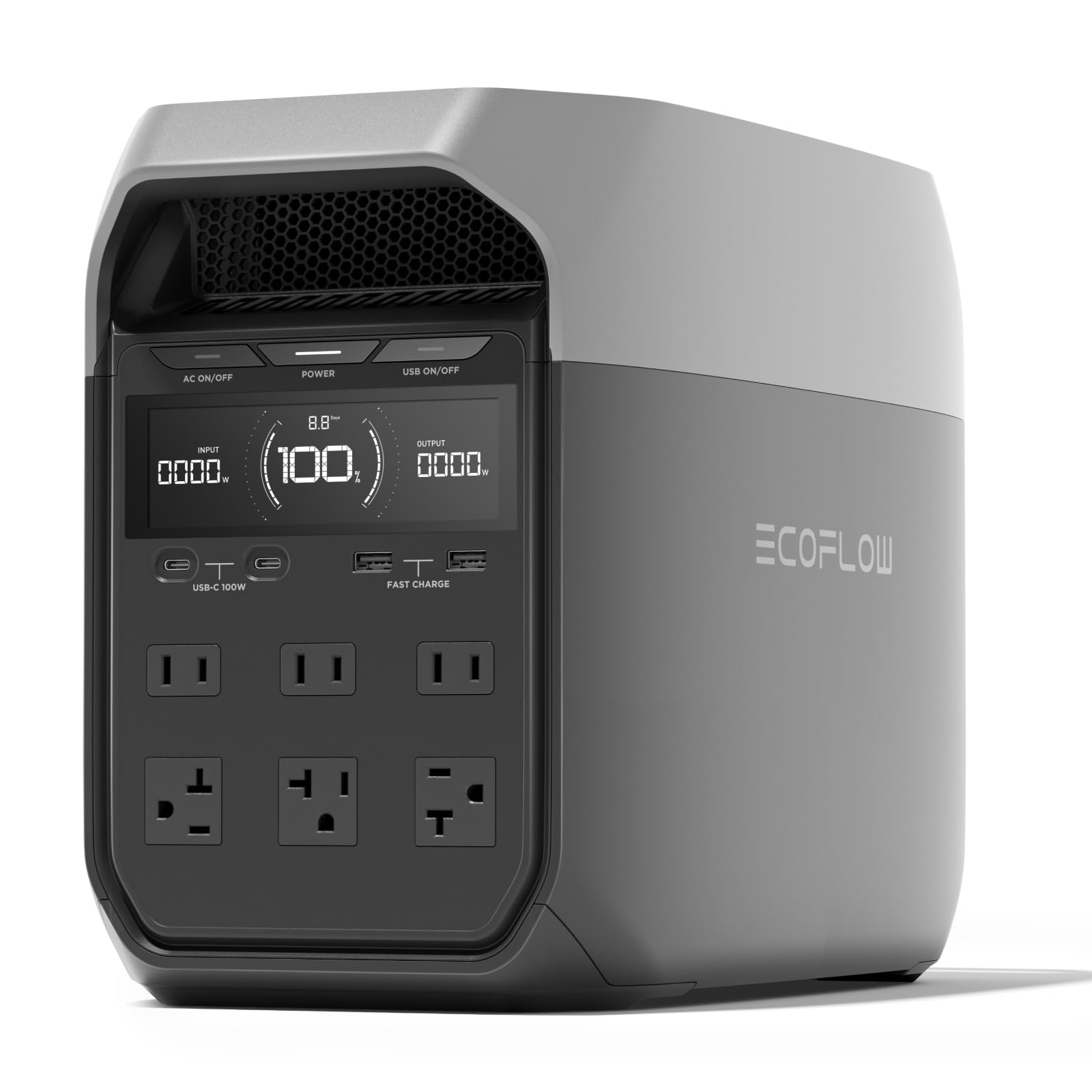 EF ECOFLOW Portable Power Station DELTA 3 Classic, 1024Wh LiFePO4 Battery, 1800W AC/100W USB-C Output, 1 Hr Fast Charge, Solar Generator for Home Backup, Camping & RVs (Solar Panel Optional)