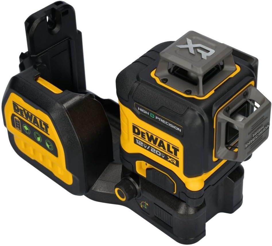 DEWALT 12V/20V MAX XR Line Laser, High Precision 3 X 360, Green, Battery and Charger Included (DCLE34033D1)
