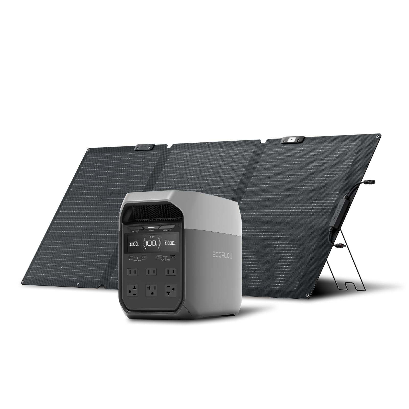 EF ECOFLOW Portable Power Station DELTA 3 Classic, 1024Wh LiFePO4 Battery, 1800W AC/100W USB-C Output, 1 Hr Fast Charge, Solar Generator for Home Backup, Camping & RVs (Solar Panel Optional)
