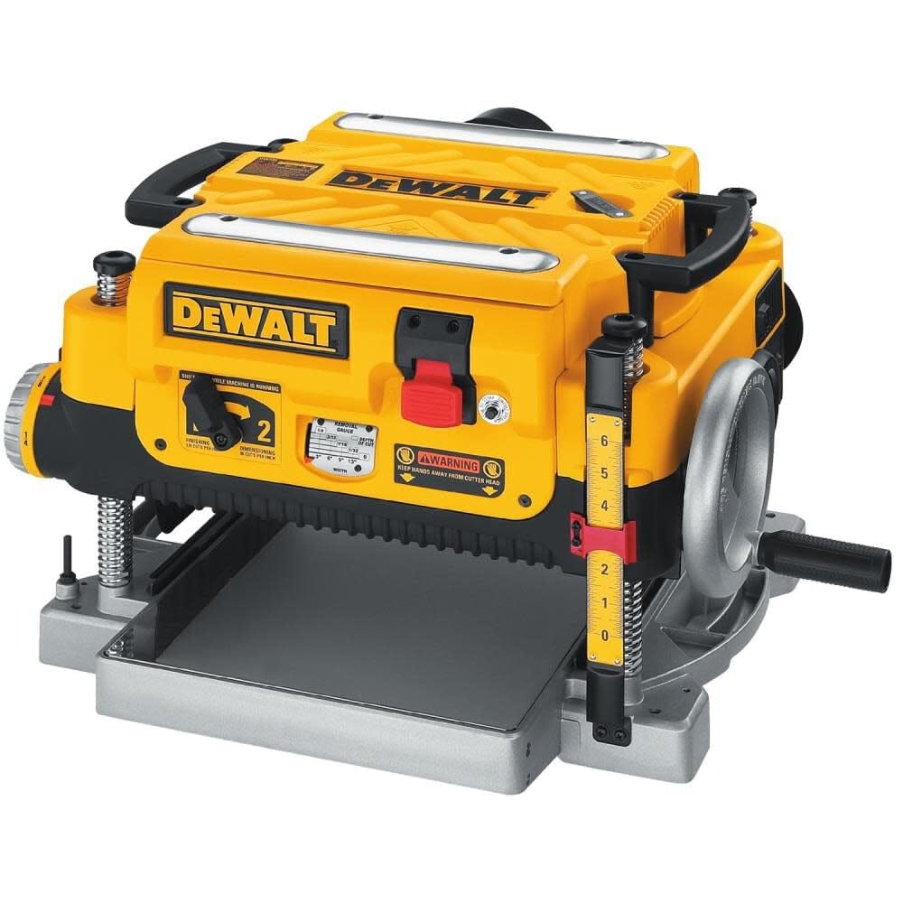 DEWALT Thickness Planer, 13-inch Wood Planer, Three Knife Two Speed, 15 Amp, 20,000 RPM Motor (DW735X)