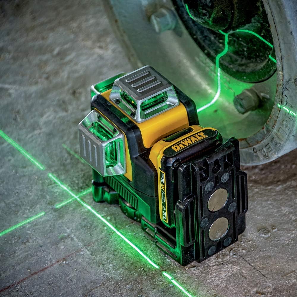 DEWALT 12V MAX Laser Level, Green Line Laser, 3-Way, 360 Degree Professional Laser with Durable Carrying Case, Cordless/Rechargeable (DW089LG)