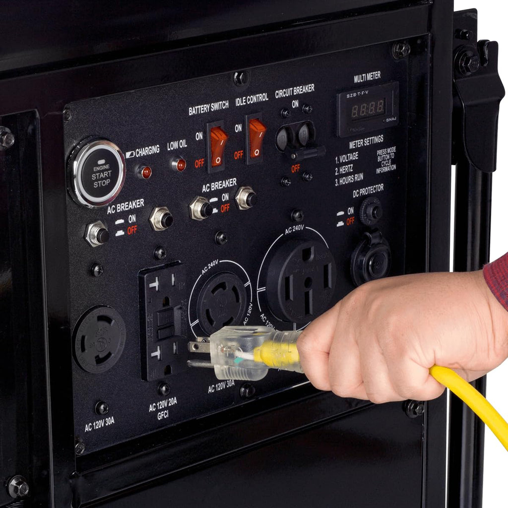 DuroMax XP13000EH 13,000-Watt Dual Fuel Portable Generator - Gas & Propane, Electric Start, Whole Home Backup Power, Transfer Switch Ready, RV & Emergency Ready