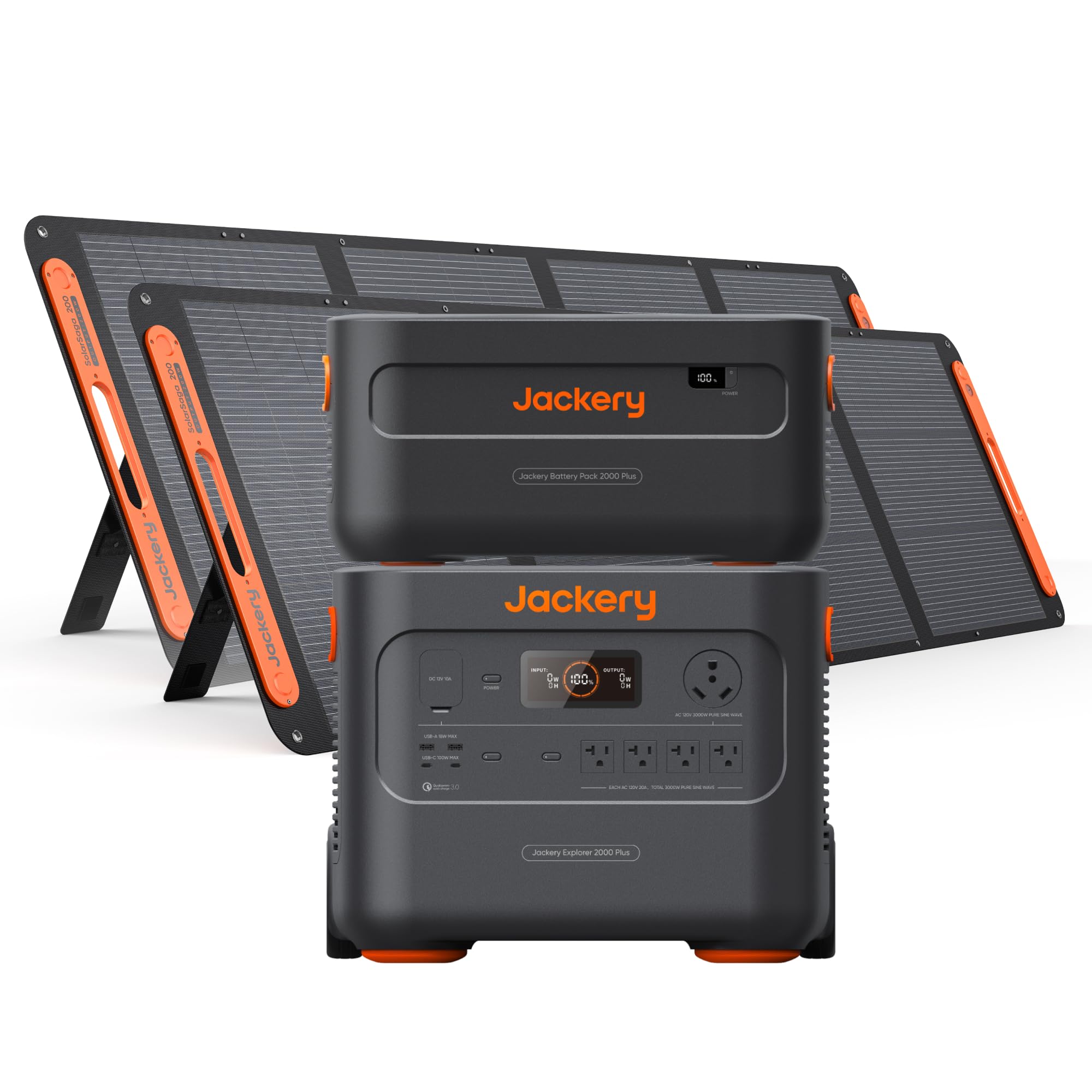 Jackery Portable Power Station Explorer 2000 Plus, Solar Generator with 2042Wh LiFePO4 Battery 3000W Output, Expandable to 24kWh 6000W, for Outdoor RV Camping & Emergency (Solar Panel Optional)