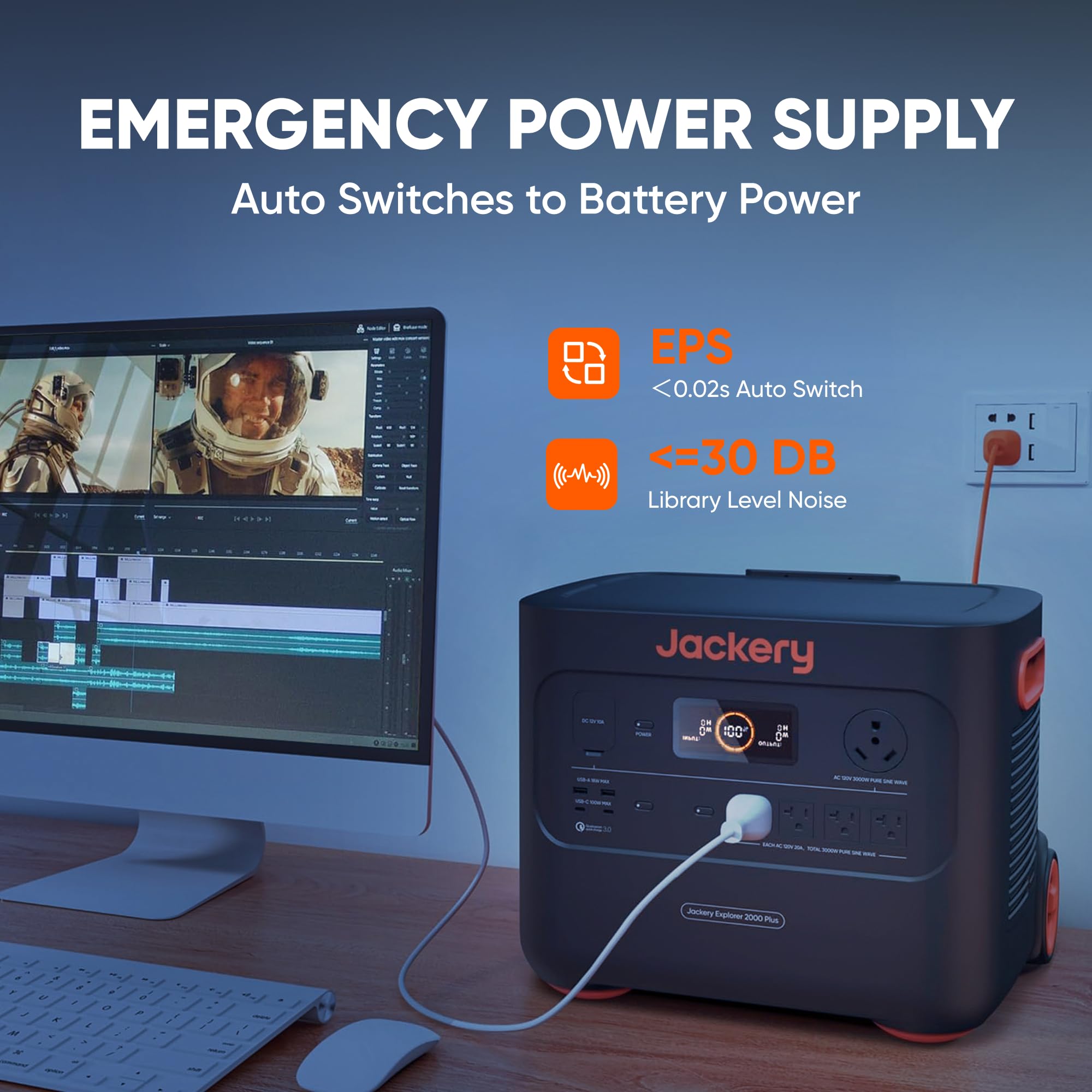 Jackery Portable Power Station Explorer 2000 Plus, Solar Generator with 2042Wh LiFePO4 Battery 3000W Output, Expandable to 24kWh 6000W, for Outdoor RV Camping & Emergency (Solar Panel Optional)