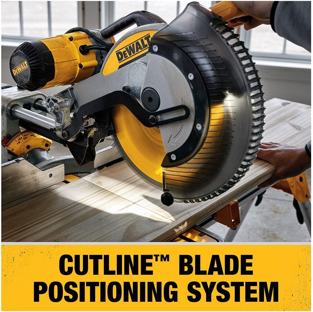 DEWALT Miter Saw, 12-inch Double Bevel Sliding Compound Miter Saw with XPS LED Shadow Light System, Includes Blade Wrench, Material Clamp and Dust Bag (DWS780)