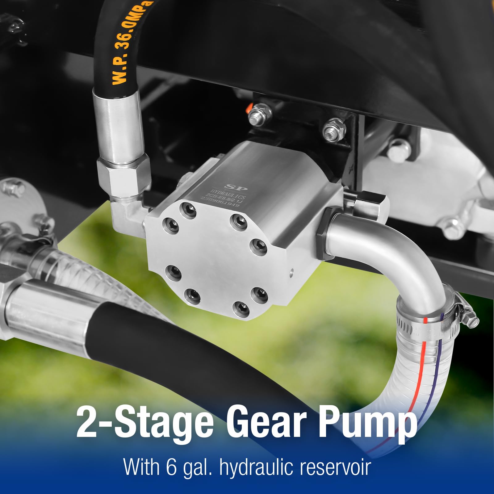 BILT HARD 25-Ton Horizontal/Vertical Log Splitter, Gas Wood Splitter with 209cc OHV Engine, 2" Ball Coupler, 16" DOT Tires, 2 Stage Gear Pump, Hydraulic Log Splitter, Firewood Splitting Machine