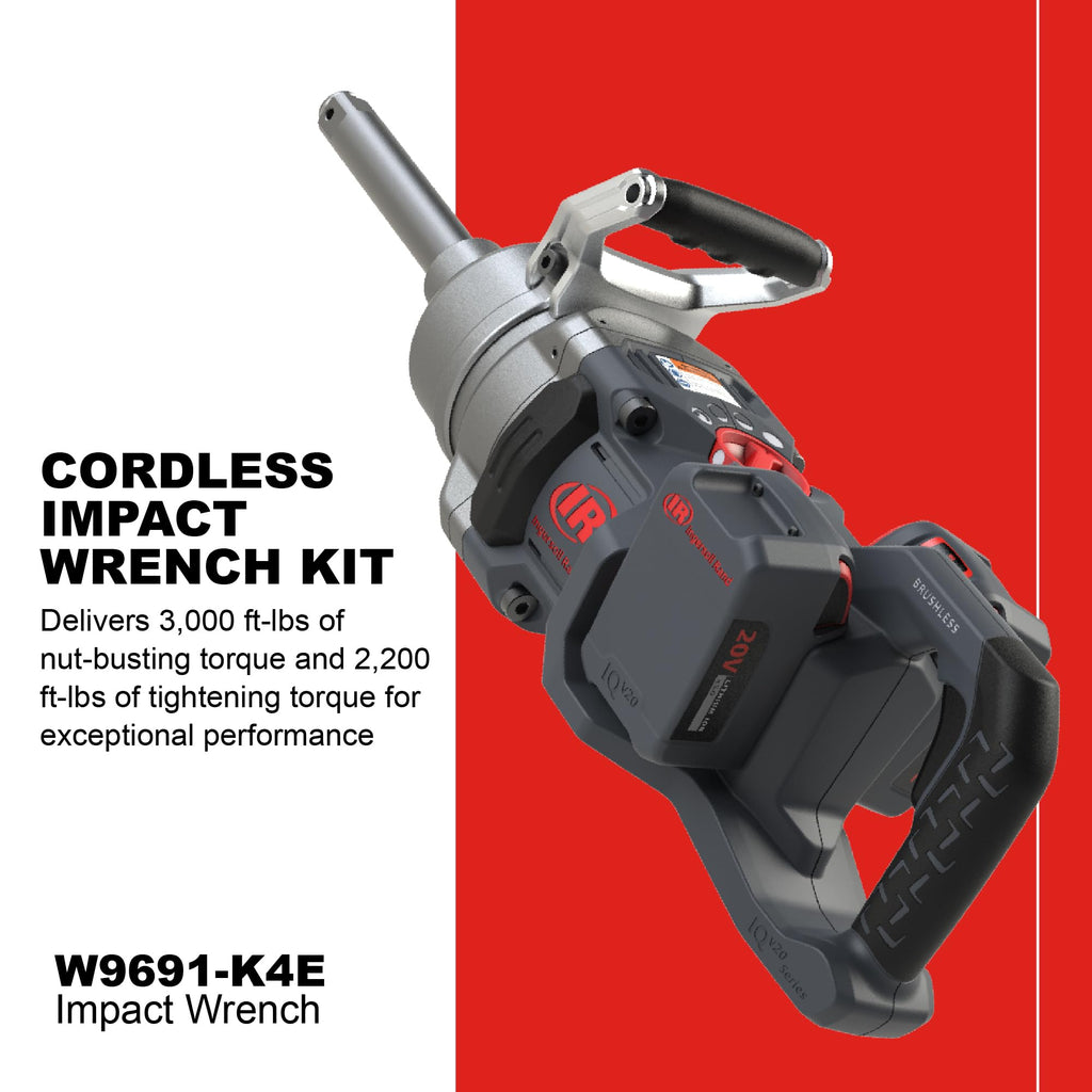 Ingersoll Rand W9691-K4E W9000 Series 20-Volt 1-Inch Cordless Impact Wrench Kit with Charger and 6-Inch Extended Anvil