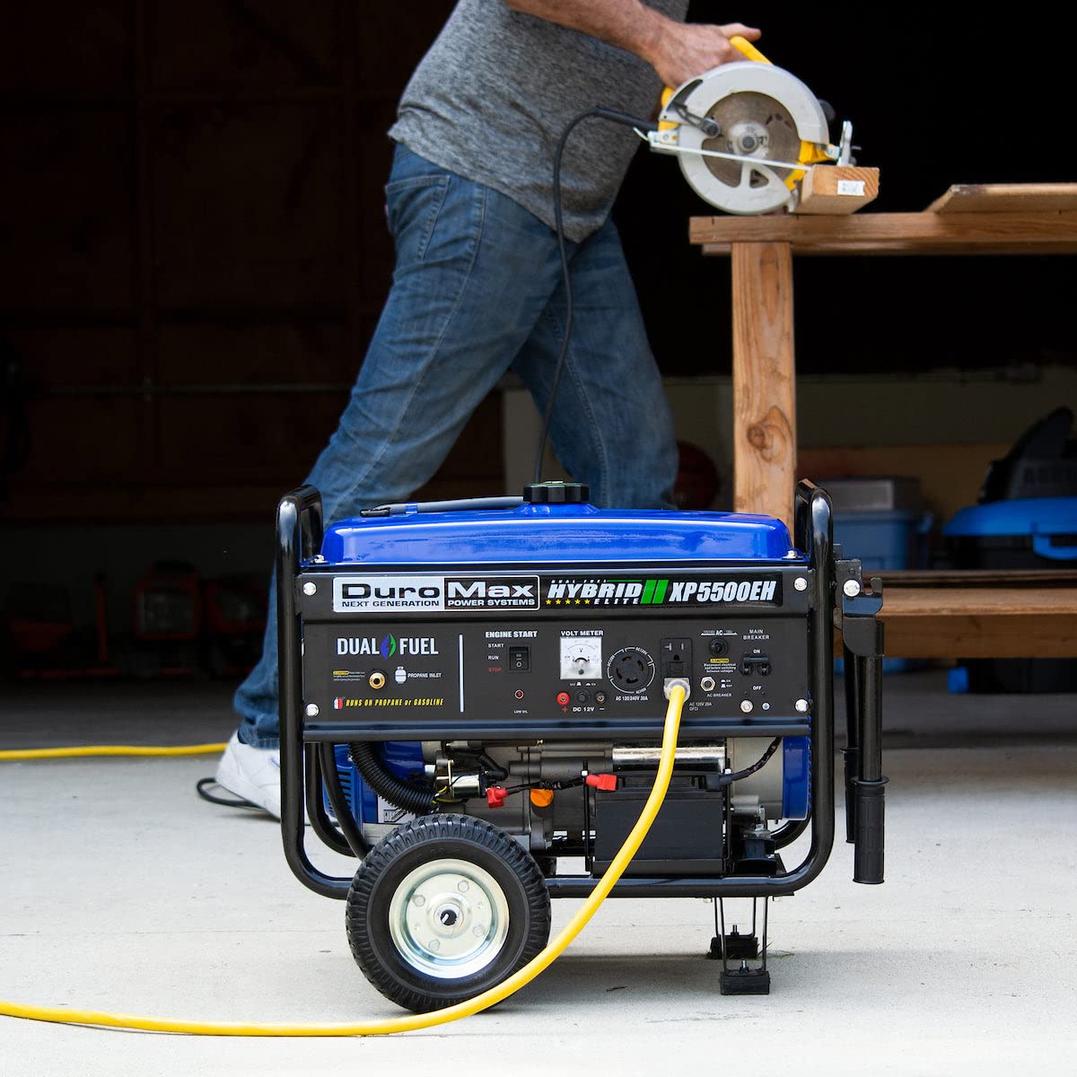 DuroMax XP13000EH 13,000-Watt Dual Fuel Portable Generator - Gas & Propane, Electric Start, Whole Home Backup Power, Transfer Switch Ready, RV & Emergency Ready