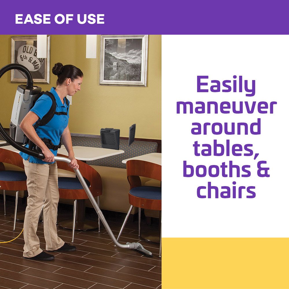 ProTeam ProVac FS 6 Commercial Backpack Vacuum with Power Nozzle Tool Kit, 6 Quart, Gray