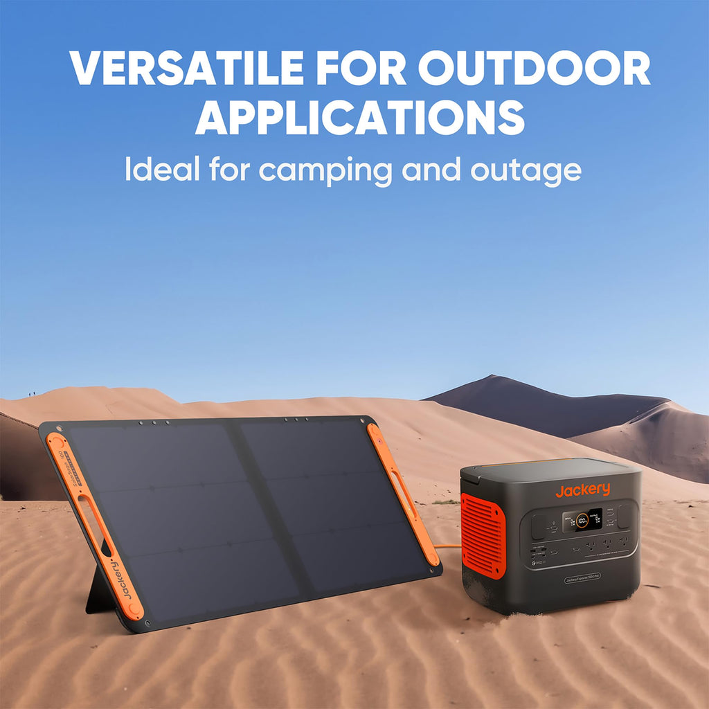 Jackery SolarSaga 200W Portable Solar Panel,IP68 Foldable Bifacial Solar Panels,Compatible with Jackery Explorer Power Station and Solar Generator,for Rooftops Outdoor Camping Off-Grid and RVs