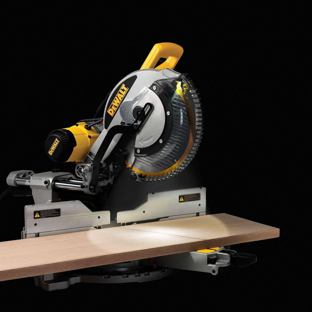 DEWALT Miter Saw, 12-inch Double Bevel Sliding Compound Miter Saw with XPS LED Shadow Light System, Includes Blade Wrench, Material Clamp and Dust Bag (DWS780)