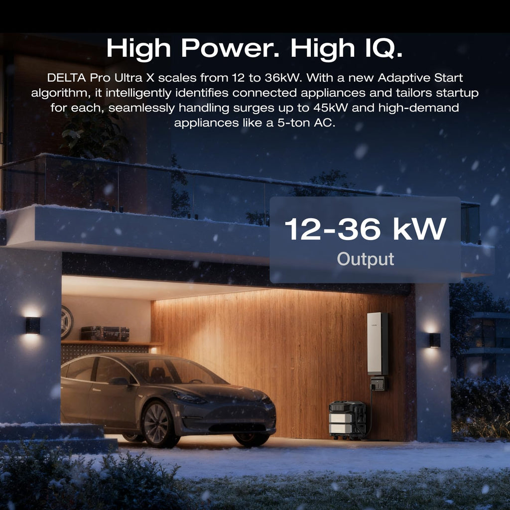 EF ECOFLOW 12kWh Power Station: DELTA Pro Ultra with Extra Battery, 120/240V 7200W AC Output, Lifepo4 Home Battery Backup Expandable to 90kWh, Solar Generator for Home Use, Emergency, Camping, RV
