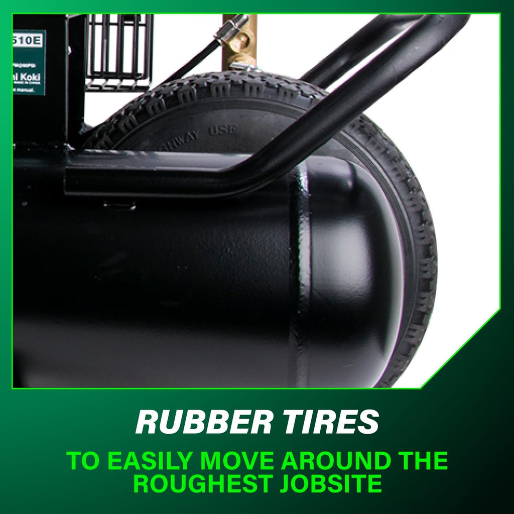 Metabo HPT Gas Powered Wheeled Air Compressor, 8 Gallon, 116 to 145 PSI, Professional Grade Honda GX Engine, Cast Iron Cylinder, Powerful Compression, Integrated Control Panel, EC2510E