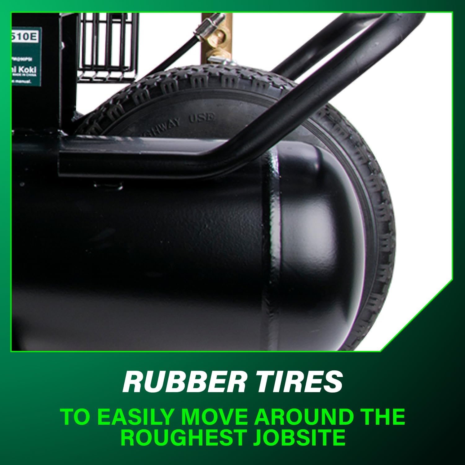 Metabo HPT Gas Powered Wheeled Air Compressor, 8 Gallon, 116 to 145 PSI, Professional Grade Honda GX Engine, Cast Iron Cylinder, Powerful Compression, Integrated Control Panel, EC2510E