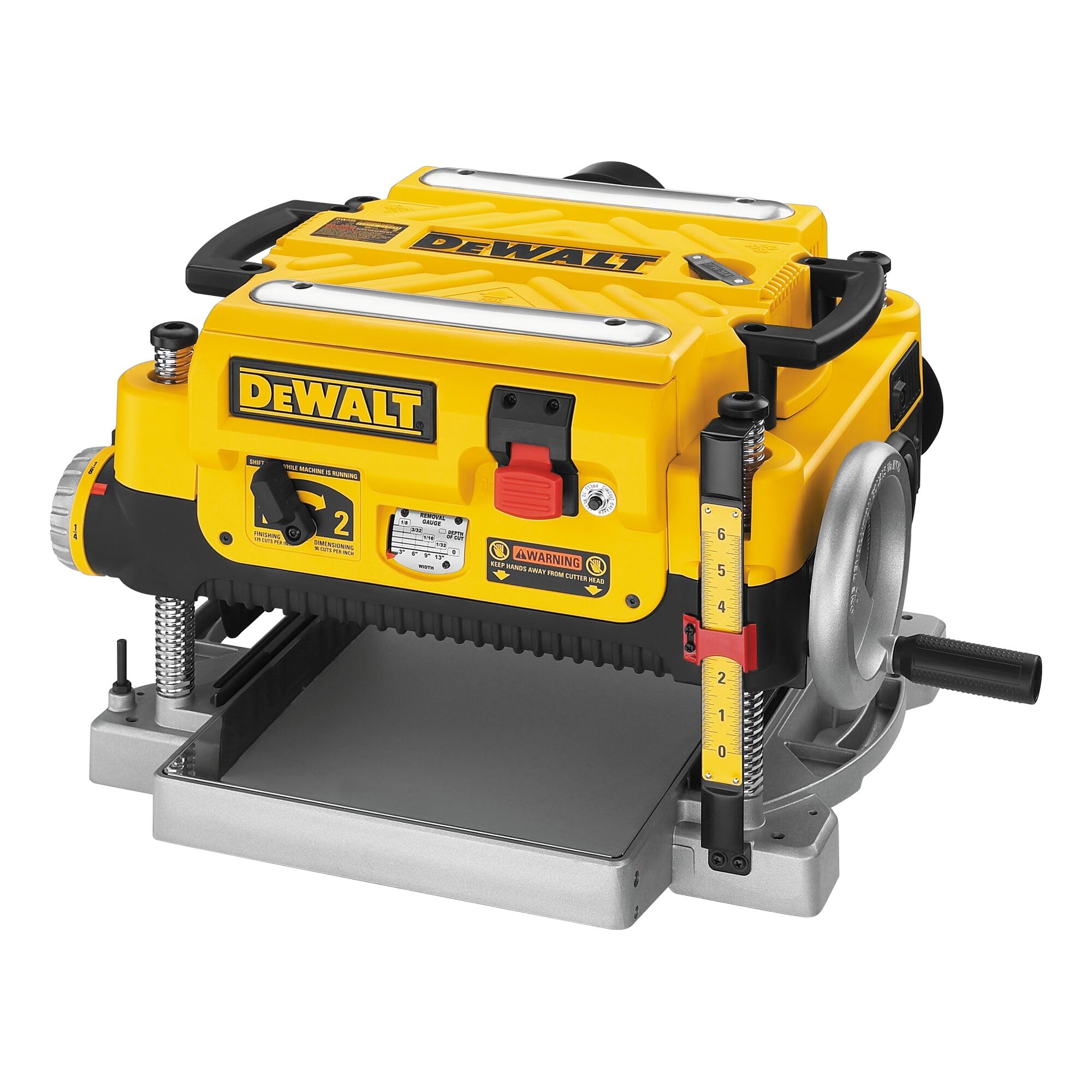 DEWALT Thickness Planer, 13-inch Wood Planer, Three Knife Two Speed, 15 Amp, 20,000 RPM Motor (DW735X)