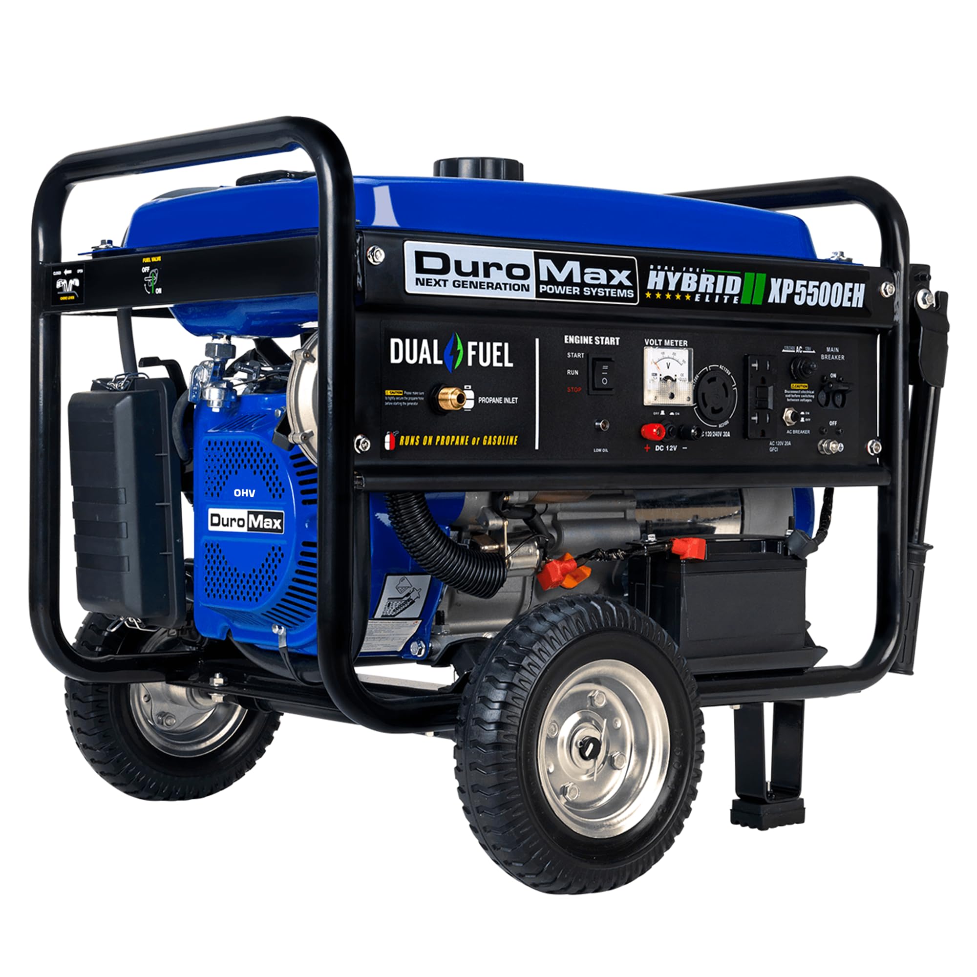 DuroMax XP13000EH 13,000-Watt Dual Fuel Portable Generator - Gas & Propane, Electric Start, Whole Home Backup Power, Transfer Switch Ready, RV & Emergency Ready
