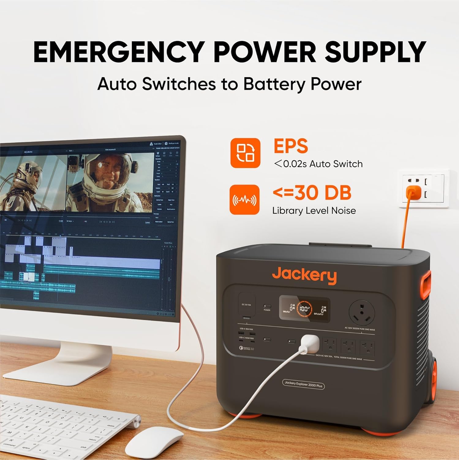 Jackery Portable Power Station Explorer 2000 Plus, Solar Generator with 2042Wh LiFePO4 Battery 3000W Output, Expandable to 24kWh 6000W, for Outdoor RV Camping & Emergency (Solar Panel Optional)