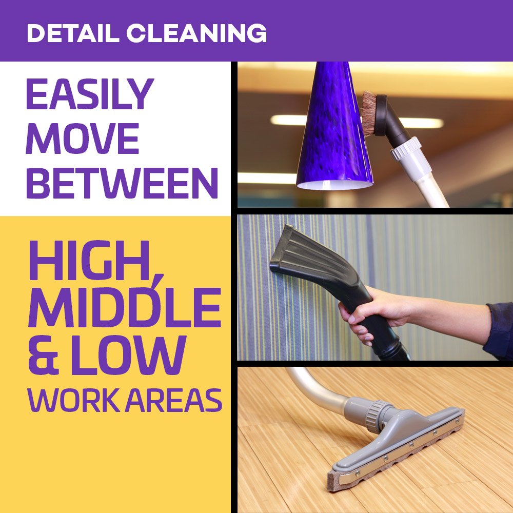 ProTeam ProVac FS 6 Commercial Backpack Vacuum with Power Nozzle Tool Kit, 6 Quart, Gray