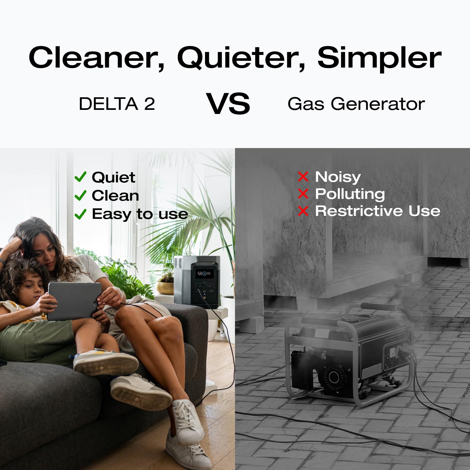 EF ECOFLOW Portable Power Station DELTA 3 Classic, 1024Wh LiFePO4 Battery, 1800W AC/100W USB-C Output, 1 Hr Fast Charge, Solar Generator for Home Backup, Camping & RVs (Solar Panel Optional)