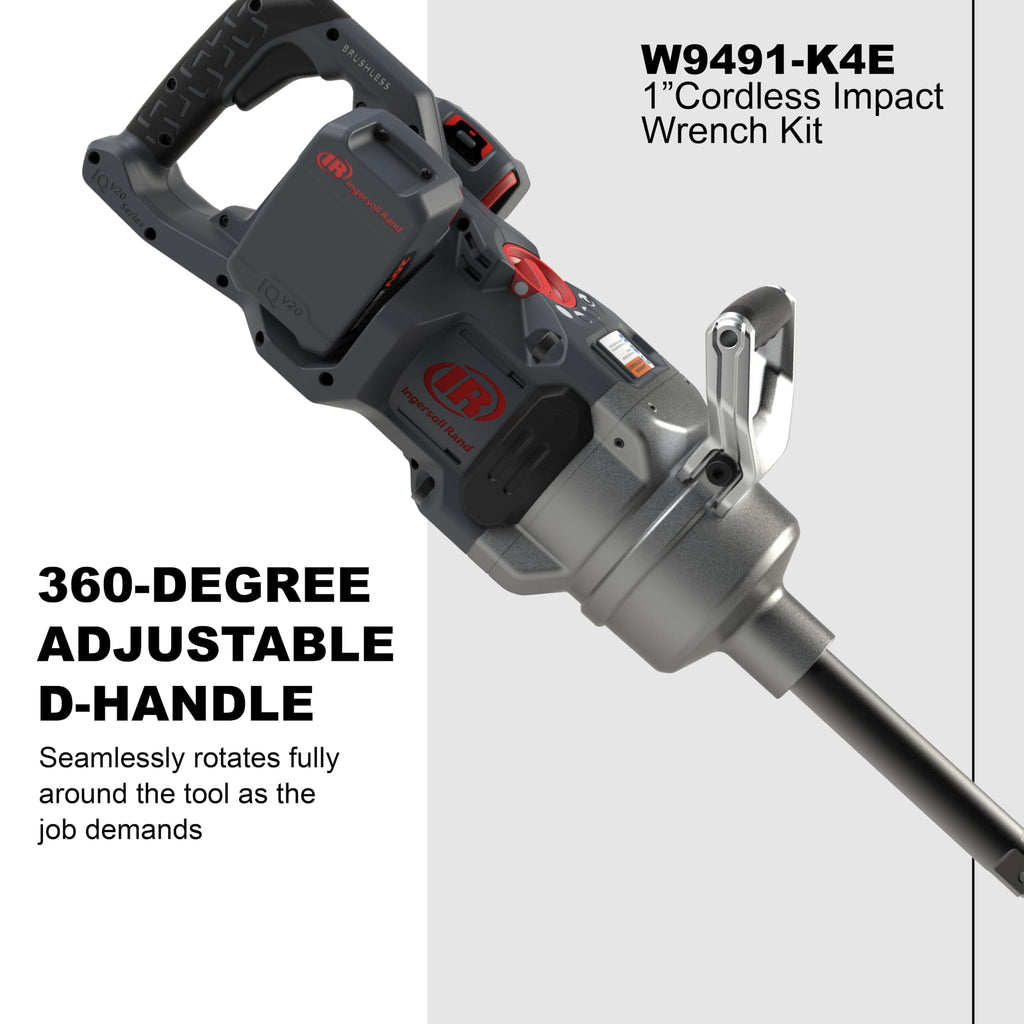 Ingersoll Rand W9691-K4E W9000 Series 20-Volt 1-Inch Cordless Impact Wrench Kit with Charger and 6-Inch Extended Anvil