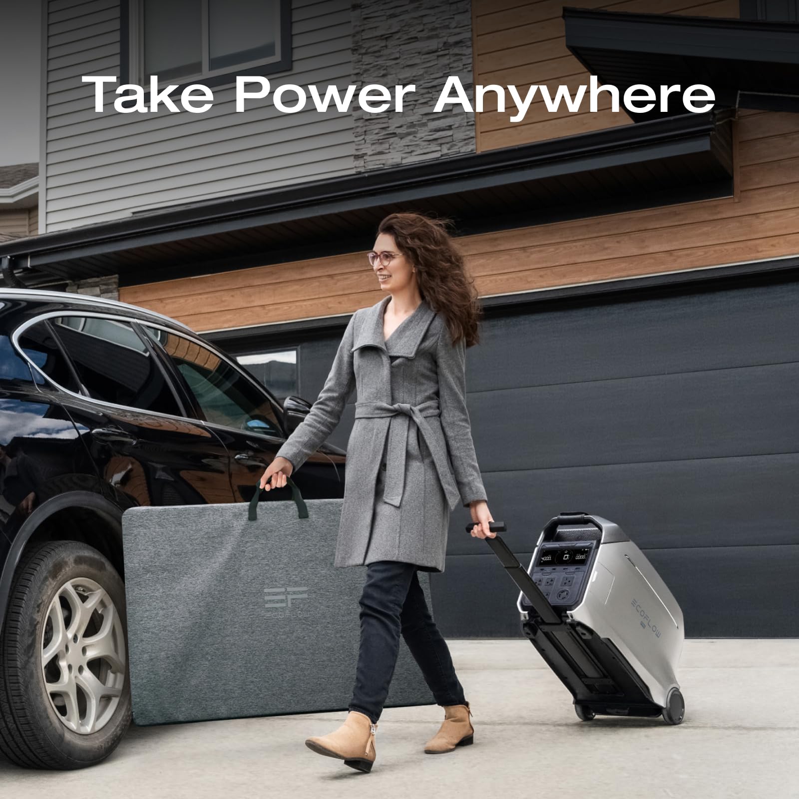 EF ECOFLOW Solar Generator 4096Wh DELTA Pro 3 with 2X400W Portable Panels, 120/240V 4000W AC Output, Solar Generator for Home Use, Camping Accessories, Emergencies, Power Outages, RVs